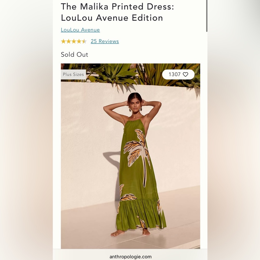 Anthropologie Malika Printed Dress, Loulou Edition - Picture 3 of 5